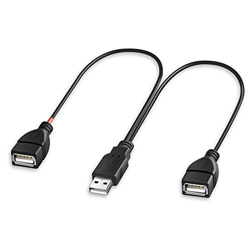 Forbandet lighed grave Onvian USB Splitter Cable Male to 2 Female Adapter USB A Cord 2 Port Hub  for Data Charging Syncing (Only one Port for Data) - Walmart.com