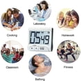 thumbnail image 2 of Large Display Kitchen Timer, Bold Digits, Loud Alarm, Magnetic Kickstand - White, 2 of 5