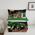 thumbnail image 2 of Trippy Mushroom Bedding Comforter Sets, Bohemian Moon Bedding Sets Queen 3Pcs Psychedelic Stars Duvet Insert Botanical Plants Down Comforter Green Grass Leaf Duvet Sets Teens Adults, Black, 2 of 5