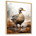 thumbnail image 2 of Designart "Minimalist Mallard at the Pond III" Animals Framed Wall Art - Traditional White Duck Living Room Framed Canvas Art, 2 of 6