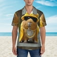 thumbnail image 2 of Balery Heavy Metal Style Guinea Pig Camisas hawaianas de manga corta para hombre, camisas playeras de corte holgado, camisas de vacaciones con botones,XX-Large, 2 of 7