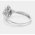 thumbnail image 3 of Brilliant Plated White Gold 1 Ct Moissanite Diamond Ring Marquise Halo Engagement Ring Women's Silver Twist Ring, 3 of 4