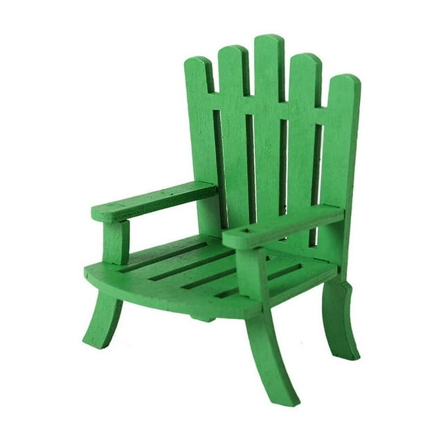 Silla de playa de madera en miniatura | Accesorio de muebles de casa de muñecas pequeña | Madera natural maciza | Decoración artesanal duradera | Asiento decorativo compacto y multifuncional | 1