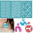 3Pcs Printing Stencils Durable Reusable Floral Animal Patterns Polymer