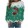 thumbnail image 1 of Fgnfyis Chandails en Molleton de Sport Décontractés à Manches Longues Raglan Col Rond Imprimé Flocon de Neige Rouge de Noël pour Femmes Doublé Vert TG, 1 of 4
