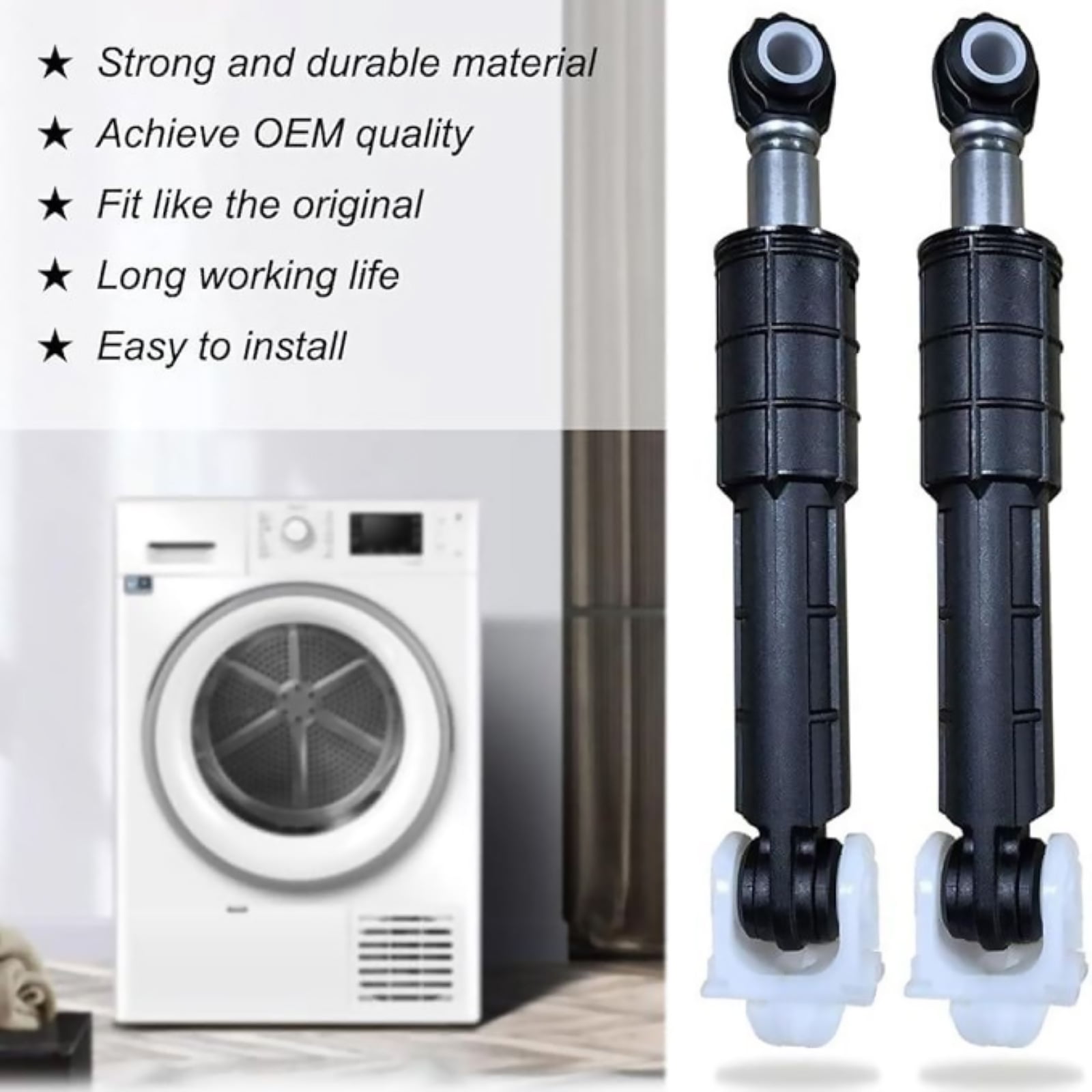 4pcs Washer Shock Absorbers for GE, Easy Replacement with Mounting Pins, High-Elasticity Parts for Quieter Laundry