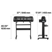 VEVOR Vinyl Cutter Machine, 28 inch Max Feed Width, Dual Blades, Adjustable Force and Speed, LED Display, Vinyl Plotter Cutter Printer Bundle with Sticker Sheets, Transfer Film, Signmaster Software