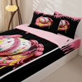 thumbnail image 3 of Homewish Colorful Ice Cream Drip Zipper Twin Comforter Sets with Fitted Sheet and 2 Pillowcases,Girl Baseball Sport Games Zipper Bedding Set For Kids,Pink Reversible,4-Piece, 3 of 7