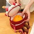 thumbnail image 6 of Creative Pink Cherry Cake Backpack Cream Fruit Cake Plush Bag Toy Simulation Kids Baby Birthday Cake Doll Gifts Home Decoration, 6 of 19