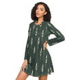 thumbnail image 3 of FORMRS Womens Long Sleeve Nightgowns Crew Neck Sleep Shirt Soft Pajamas Sizes S-3XL, Dark Green Plants, 3 of 8