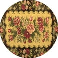 thumbnail image 1 of Ahgly Company Machine Washable Indoor Round Persian Brown Traditional Area Rugs, 3' Round, 1 of 4