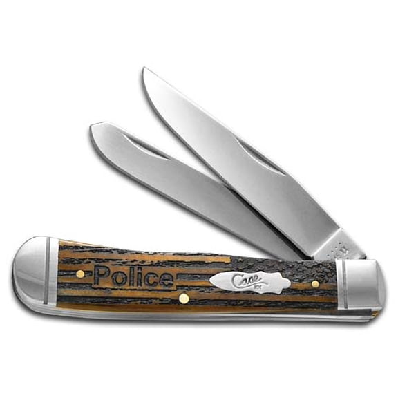 Case xx Knives Police Everyday Heroes Antique Bone Trapper Pocket Knife