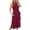 Wine, variant on Women's Summer Dress Sleeveless Crewneck Dress Basic Solid Tie Waist Office T Shirt Dresses with Pockets