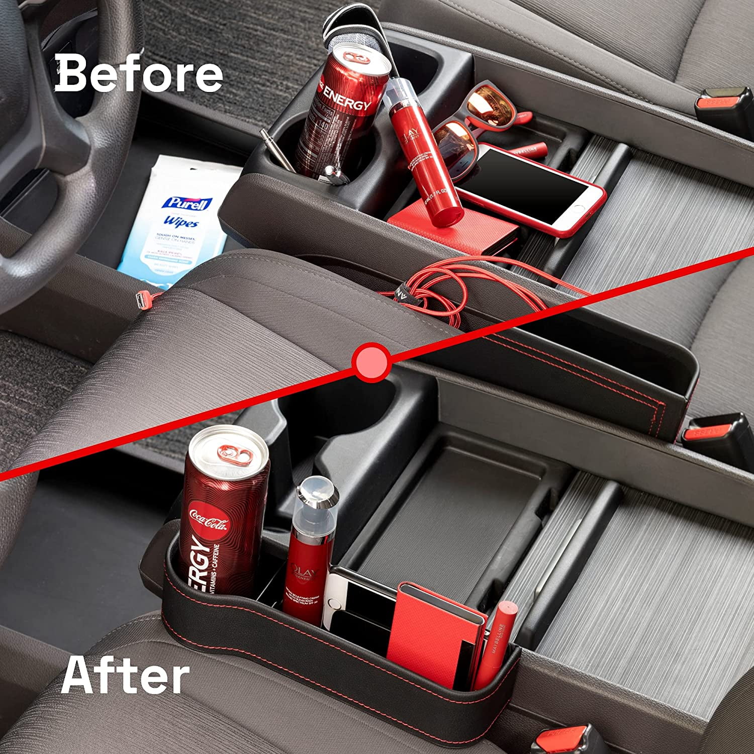 Vakdon Car Seat Gap Filler 2 Pack, Universal Organizer for Car SUV Truck to  Fill The Gap Between Seat and Console, Car Seat Gap Plug Strip Filler