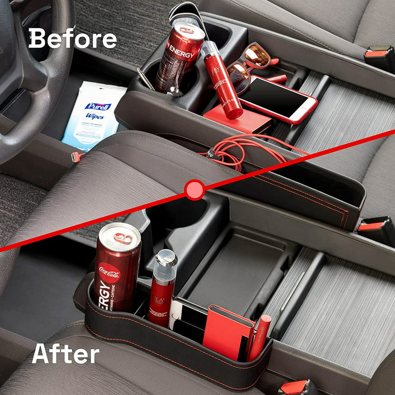 Car Auto Right Seat Side Pocket Organizer Gap Filler Storage Bag w/ Cup  Holder