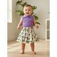 thumbnail image 4 of BemeyourBBs Toddler Baby Girl Mardi Gras Outfit Carnival Summer Clothes Sleeveless Lapel Collar Solid Color/Striped Vest Tank Tops Pleated Skirt Set, 4 of 9