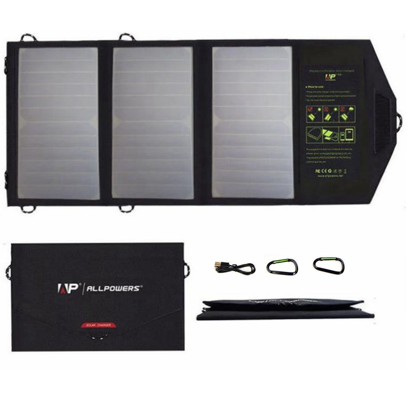 ALLPOWERS 5V 21W Foldable Solar Panel, Portable Solar Panel Charger for