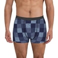 thumbnail image 4 of Wukai Blue Gingham Buffalo Check Print Men’s Underwear Breathable Boxer Briefs,&nbsp;Moisture Wicking & Breathable-XX-Large, 4 of 7