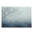 thumbnail image 1 of Forest Cutting Board, Raindrops Mystic Foggy Scenery Romantic Window Water Melancholia Therapy Lonely Tree, Decorative Tempered Glass Cutting and Serving Board, Large Size, Denim Grey, by Ambesonne, 1 of 1