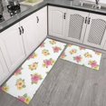 thumbnail image 2 of Pioneer Flower Floral Print Pattern Anti Fatigue Kitchen Rugs Set Of 2, Non Slip Washable Decorative Floor Mats for Kitchen Sink Laundry, 17"x30" and 17"x47", 2 of 6