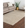 thumbnail image 5 of Unique Loom Davos Shag Collection Area Rug - Solid (4' 1" x 6' 1" Rectangle Linen), 5 of 11