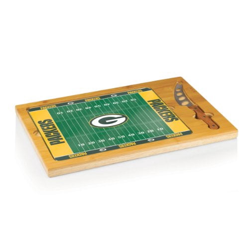 Green Bay Packers - Icon Cutting Board/Tray and Knife Set by Picnic Time (Football Design)