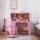 thumbnail image 1 of Para niños wood study escritorio y chair set con estante bulletin board y almacenamiento cabinets para boys y girls aged 3-8, 1 of 6