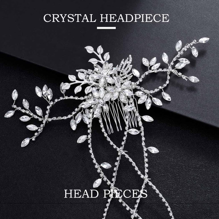 Crystal Bride Wedding Hair Comb Leaf Bridal Headpieces  display picture 3