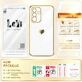 thumbnail image 7 of LeYi for Galaxy A36-5G Case: with Tempered Glass Screen Protector [2 Pcs]+ Full Camera Lens Protection,Love Heart Plating Cute Luxury Shockproof Case for Samsung A36 5G, Cute Present for Mom, White, 7 of 7
