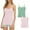 Green/Pink, variant on WREESH Womens Camisoles Tops with Built In Padded Bra Basic Breathable Undershirt Spaghetti Strap Tank Top 2 Pack White