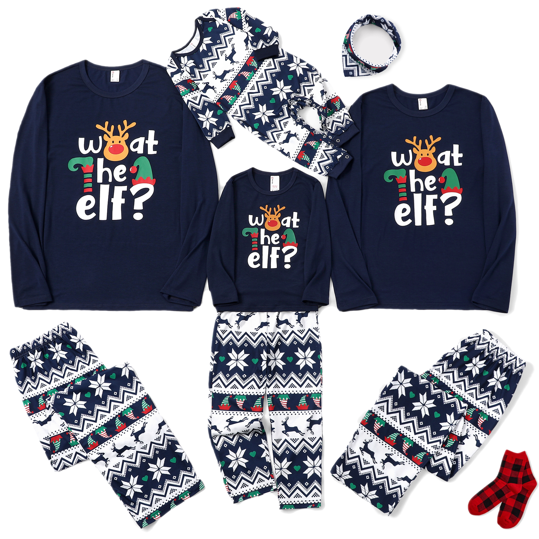 PatPat Men's Christmas Pajamas 2-Piece Elf Set photo 5