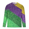 thumbnail image 5 of TIMIFIS Chemises à Manches Longues pour Hommes Mardi Gras Mode Décontractée Carnaval Imprimé Col Rond T-Shirt Léger Pull Tops de Fête, 5 of 5
