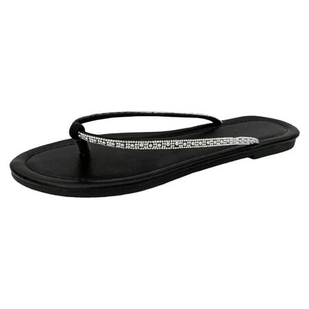 

Ladies Summer Fashion Rhinestone Simple Solid Colour Outside Wear Clip Toe Comfortable Flat Bottom Half Slippers Beach SandalsSlippers Coral Sandals for Women for Women Sandals Heels