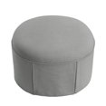 thumbnail image 3 of Denis Ottoman Light Grey Linen 26L x 23.2W x 16.5H Upholstered SlipcoverSkirted, 3 of 9