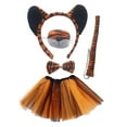 thumbnail image 3 of Conjunto de Disfraz de Tigre para Niñas, Disfraz de Halloween, Diadema, Cola, Nariz, Pajarita, Falda Tutú, Diadema con Orejas de Tigre de Halloween Pa orejas negras, 3 of 8