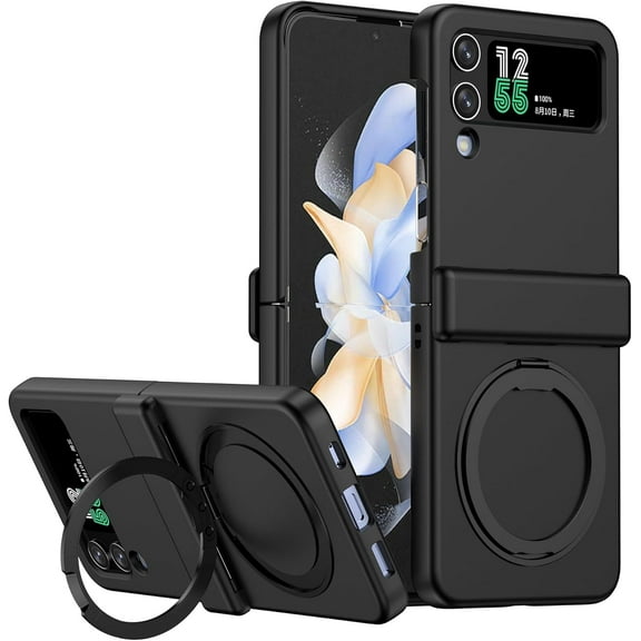 Designed for Galaxy Z Flip 4/3 Case with Hinge Protection, Samsung Flip 4/3 Case,Slim and Thin Full Protective Shockproof Phone Cover Case for Z Flip 4/3 (Purple)