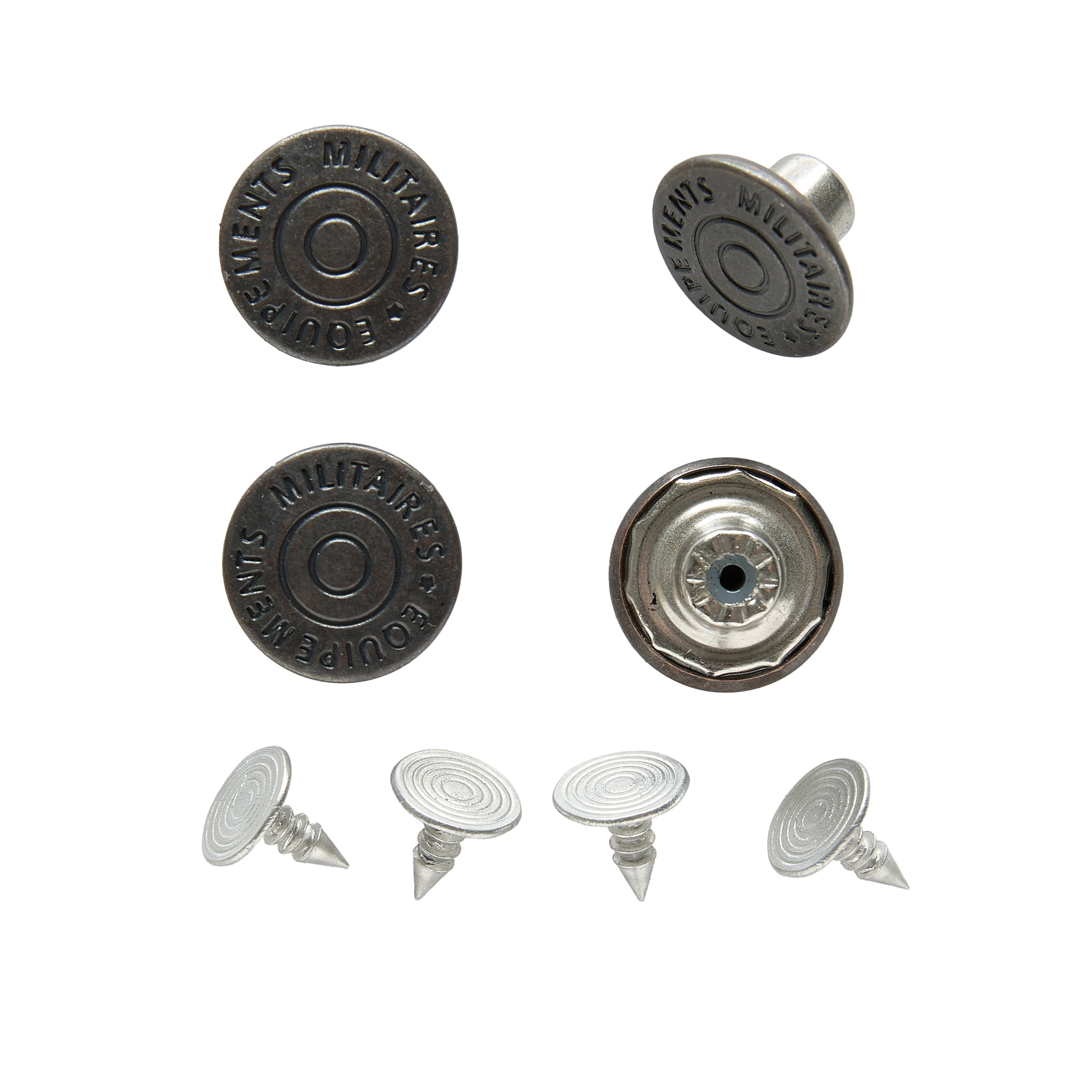(3 pack) Hello Hobby 5/8-Inch Jean Buttons Pack of 10 with Durable Brass Finish
