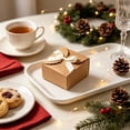 thumbnail image 4 of STPToys Small Gift Boxes With Ribbon Bows Brown Treat Box For Holiday Party Supplies Small Present Wrapping Favor Decor, 4 of 6