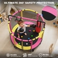 thumbnail image 3 of 55" Toddler Trampoline for Kids with Basketball Hoop, SHINPT Indoor Outdoor Kids Trampoline with Enclosure Net, Basketball, Small Trampoline Gift for Boys Girls, Mini Trampoline for Kids, 3 of 9