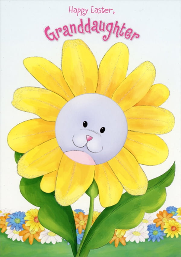 3D Rabbit Flower  UP Card Birthday Gift with Envelope Sticker Greeting Card Q 