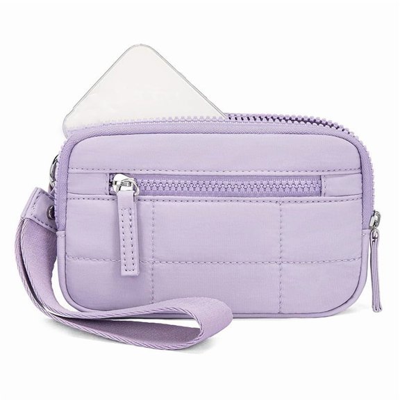 GASTROPOD Women'S Wristlet Wallet Nylon Quilted Strap with 3 Zipper, Portable Mini Pouch, Compartments Travel Card Holders Wallet Wristlet