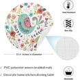 thumbnail image 2 of GZHJMY Round Braided Placemats Colorful Cartoon Bird Round PVC Woven Place Mats Indoor Washable for Kitchen Dining Tables Placemats 15 inch Heat Resistant Round Table Mats, 2 of 5