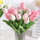thumbnail image 2 of 5/10 piezas de flores artificiales, ramo de tulipanes, flores falsas de PE, decoración de boda, jardín, hogar, jardín, ramo, jarrón, decoración, plantas, 2 of 5