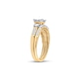 thumbnail image 4 of FB Jewels 14kt Yellow Gold Princess Diamond Bridal Wedding Ring Band Set 1 Cttw Size 8, 4 of 4