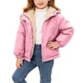 thumbnail image 2 of Teylalorva Girls Padded Coat Zip up Hooded Thick Fleece Lined Jacket Warm Winter Outerwear (1-13) Pink Size 3T, 2 of 10