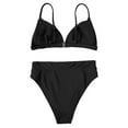 thumbnail image 5 of Amidoa Solid Swimsuits - Womens Bikinis Cheeky Push-up High Waist Bikini Sets Miami Outfits for Women, 5 of 7