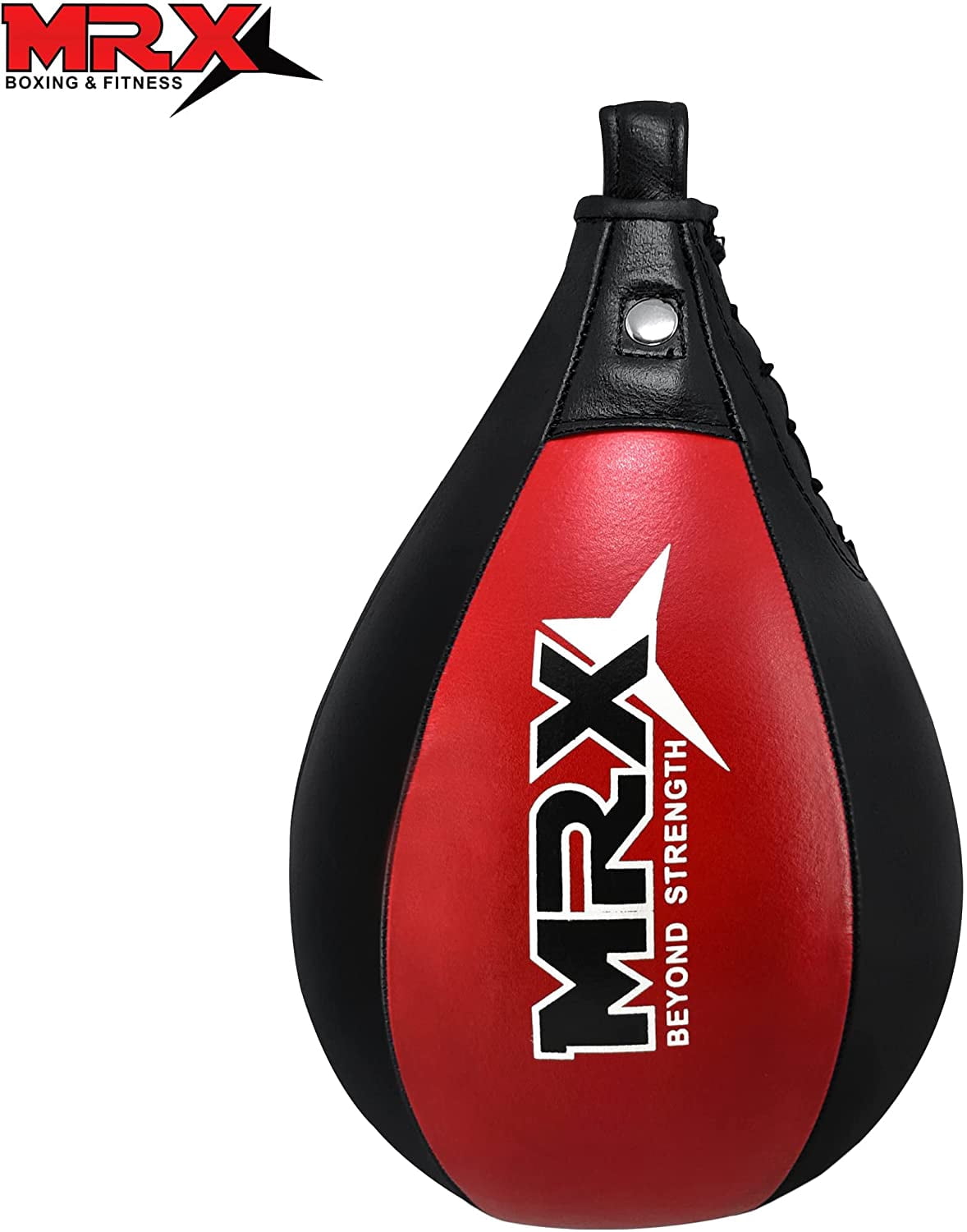 MRX Speed Punching Bags Genuine Leather MMA Training Speed Bag Muay Thai SpeedKills Punching, Dodge Striking Bag for Workout Pro Boxing Bag for Home Gym Kids, Men, Women Black Red