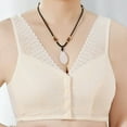 thumbnail image 2 of BLVB Women's Front Closure Bra Full Coverage Comfortable Wirefree Lace Bra Everyday Bra Beige, 2 of 7