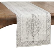 Fennco Styles Unique Taj Kantha Stitch Cotton Table Runner 14 x 72 Inch