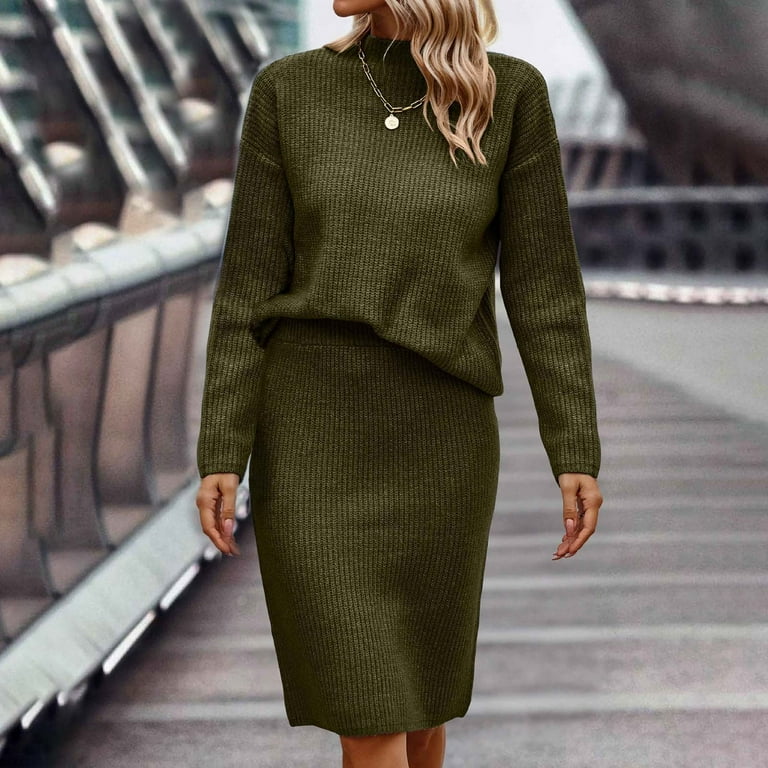 BLVB Women's Fall Winter Two Piece Sweater Skirt Sets BLVB Women's Fall Winter Two Piece Sweater Skirt Sets